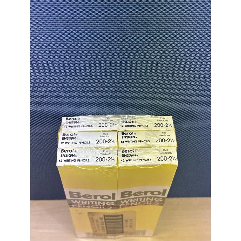 Lot Of 6 Berol Ensign 200-2 1/2 Medium Soft Writing Pencils Yellow Eraser pencil